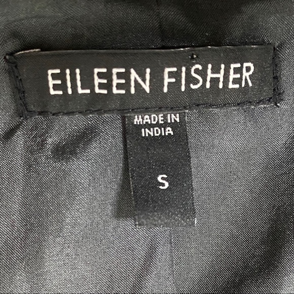 Eileen Fisher Charcoal Gray Silk Metallic Blazer - Picture 8 of 9